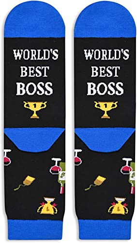 Unisex Boss Socks, Funny Boss Gift, World's Best Boss Gifts, Boss Appreciation Gift, Funny Novelty Christmas Birthday Gift For Him Her Bossy