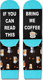 If You Can Read This Bring Me Coffee, Funny Novelty Socks for Men Women, Novelty Unisex Coffee Gifts, Funny Saying Socks
