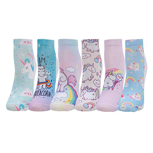 Unicorn Lover Gifts for Women Unicorn Gifts for Girl Lady Female Crazy Unicorn Socks 3D Print, Low Cut 6 Pairs