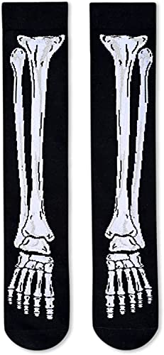 Spooky Gifts, Silly Halloween Gifts for Kids Girls, Bone Socks, X-Ray Socks, Funny Knee High Halloween Socks for Kids Girls 4-7 Years, Skeleton Gifts