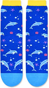 Women's Funny Mid-Calf Knit Crew Thick Novelty Dolphin Socks Gifts for Dolphin Lovers