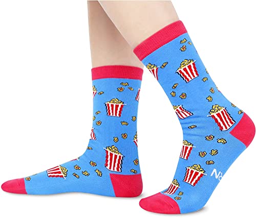 Funny Popcorn Socks for Women Who Love Popcorn, Novelty Popcorn Gifts, Women's Gag Gifts, Gifts for Popcorn Lovers, Funny Sayings If You Can Read This, Bring Me Popcorn Socks