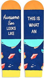 Crazy Novelty Socks, Gifts for Son, Unique Gifts from Mom and Dad, Perfect Father to Son and Mother to Son Gifts, My Son Gifts Best Son Gifts