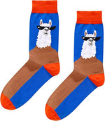 Men's Best Mid-Calf Knit Novelty Llama Socks Gifts for Llama Lovers