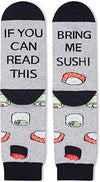 Funny Sushi Socks for Men Who Love Sushi, Novelty Sushi Gifts, Men's Gag Gifts, Gifts for Sushi Lovers, Funny Sayings If You Can Read This, Bring Me Sushi Socks