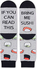 Funny Sushi Socks for Women Who Love Sushi, Novelty Sushi Gifts, Women's Gag Gifts, Gifts for Sushi Lovers, Funny Sayings If You Can Read This, Bring Me Sushi Socks