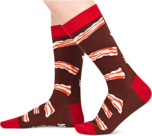 Unisex Bacon Socks, Bacon Lover Gift, Funny Food Socks, Novelty Bacon Gifts, Gift Ideas for Men Women, Funny Bacon Socks for Bacon Lovers, Valentines Gifts, Christmas Gifts