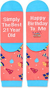 21th Birthday Gift for Her, Unique Presents for 21-Year-Old Women, Funny Birthday Idea for Mom Wife Daughter Sister Crazy Silly 21th Birthday Socks