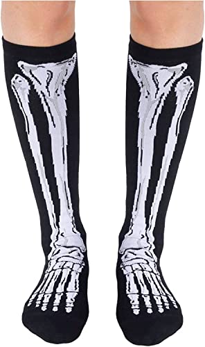 Funny Knee High Halloween Socks for Women, Long Crazy Halloween Socks, Silly Halloween Gifts for Women, Bone Socks, Skeleton Socks, X-Ray Socks, Spooky Gifts