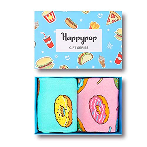 Women's Funny Fashion Donut Socks Gifts for Donut Lovers-2 Pack