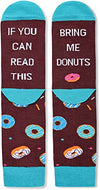 Funny Donut Socks for Men Who Love Donut, Novelty Donut Gifts, Men's Gag Gifts, Gifts for Donut Lovers, Funny Sayings If You Can Read This, Bring Me Donuts Socks