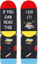 Unisex Novelty Mid-Calf Knit Black Funny Graduation Gifts Socks