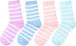 Women's Cozy Fuzzy Fluffy Unique Striped Socks Gifts-4 Pack