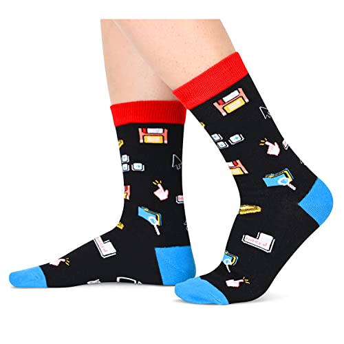 Unisex Programmer Socks, Geek Socks, Computer Socks, Programmer Gifts, Geek Gifts, PC Gamer Gifts, Ideal Gifts for Computer Geeks, Women Men Programming Socks