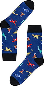 Men's Funny Crew Thick Stylish Dinosaur Socks Gifts for Dinosaur Lovers