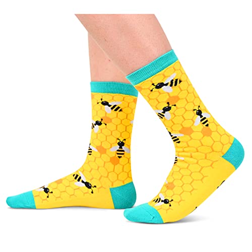 Funny Saying Bee Gifts for Women,Just A Girl Who Loves Bees,Novelty Bee Print Socks