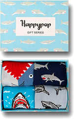 Children Crazy Warm Funny Shark Socks Gifts for Shark Lovers-4 Pack