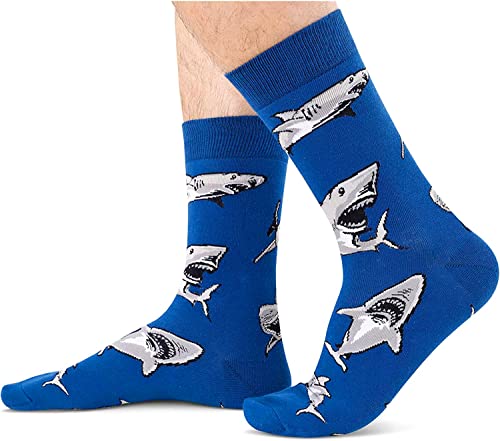 Funny Shark Gifts for Men Who Love Shark, Unique Gifts for Him Men's Shark Socks Ocean Gifts