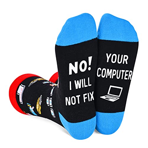 Unisex Programmer Socks, Geek Socks, Computer Socks, Programmer Gifts, Geek Gifts, PC Gamer Gifts, Ideal Gifts for Computer Geeks, Women Men Programming Socks