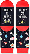 21th Birthday Gift for Him and Her, Unique Presents for 21-Year-Old Men Women, Funny Birthday Idea for Unisex Adult Crazy Silly 21th Birthday Socks