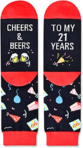 Unique 21th Birthday Gifts for Men Women, Crazy Silly 21st Birthday Socks, Funny Gift Idea for Unisex Adult 21-Year-Old