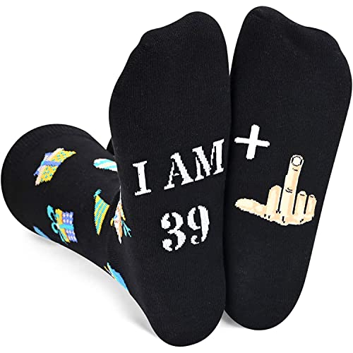 40th Birthday Gift for Him and Her, Unique Presents for 40-Year-Old Men Women, Funny Birthday Idea for Unisex Adult Crazy Silly 40th Birthday Socks