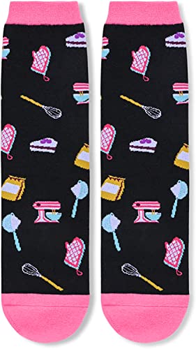 Baking Socks for Women, Unique Gift for Chefs, Bakers, Cookie Bakers, Cooking Enthusiasts, Pastry Lovers, Best Baker Cooking Gifts, Chef Gifts, Funny Baker Socks