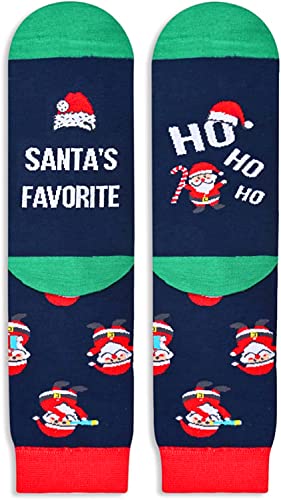 Xmas Gifts, Christmas Santa Socks, Christmas Socks, Funny Christmas Gifts for Men Women, Christmas Vacation Gifts, Holiday Gifts, Christmas Santa Gifts