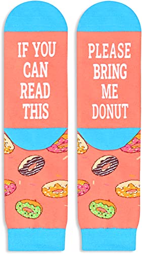 Unisex Donut Socks, Donut Lover Gift, Funny Food Socks, Novelty Donut Gifts, Gift Ideas for Men Women, Funny Donut Socks for Donut Lovers, Valentines Gifts, Christmas Gifts