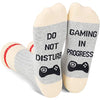 Men's Novelty Mid-Calf Knit Gray Funny Game Socks Video Gamer Gifts