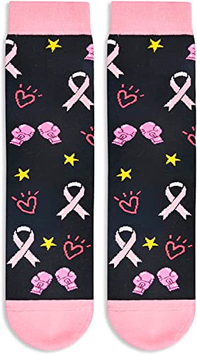 Unisex Breast Cancer Socks, Cancer Awareness Socks, Chemo Socks, Inspirational Gifts for Breast Cancer Survivor, Chemo Gifts, Survivor Gifts