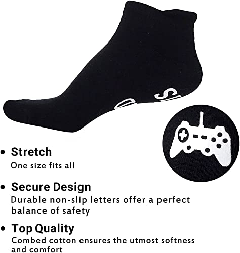 Women's Funny Towel Non-Skid Black Thick Novelty Gaming Socks Gifts for gamers