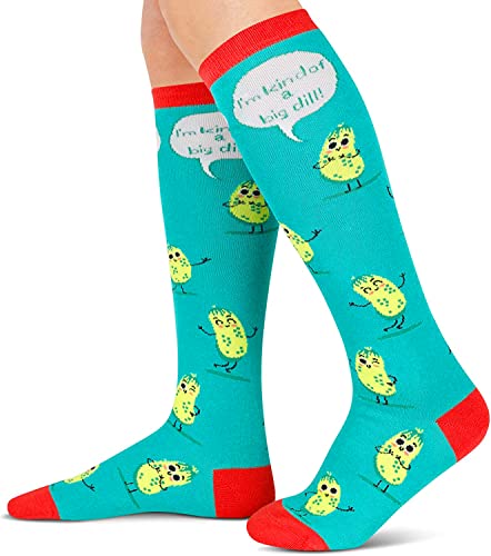 Women's Pickle Socks, Pickle Theme Socks, Pickle Gifts, Unique Gifts For Women, Pickle Lover Gift, Big Dill Pun Socks, Mothers Day Gifts, Food Socks