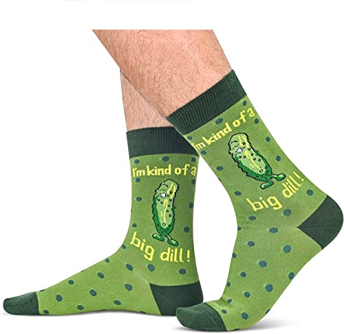 Pickle Socks For Men Women, Funny Pickle Gifts, Food Lover socks, Unisex pattern socks, Funny socks, Funky socks, Fun Pickle Themed Crew Socks