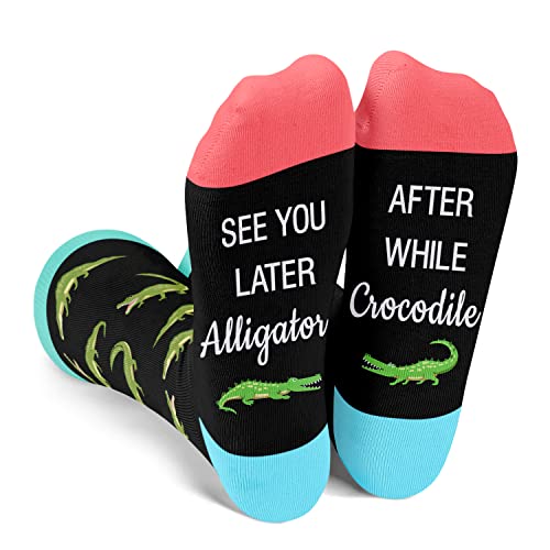 Gender-Neutral Alligator Gifts, Unisex Alligator Socks for Women and Men, Crocodile Gifts Alligator Socks