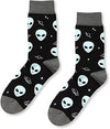 Alien Socks, Crazy Socks Fun Alien Print Novelty Crew Socks for Men, Alien Gifts, Outer Space Lover Gift