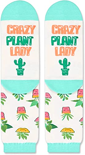 Crazy Plant Lady Gifts Cool Gifts for Plant Lovers Unique Indoor Gardening Gifts, Funny Gardening Gifts for Women, Crazy Plant Socks