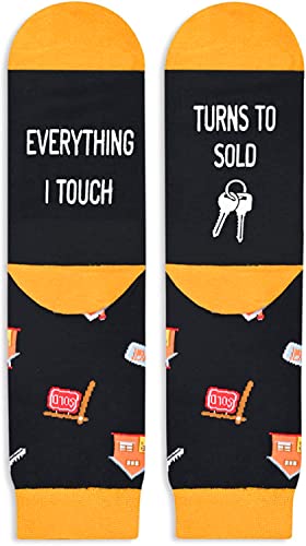 Unisex Realtor Socks, Funny Real Estate Agent Gifts, Realtor Gifts for Women and Men, Fun Real Estate Socks Gifts for Realtors
