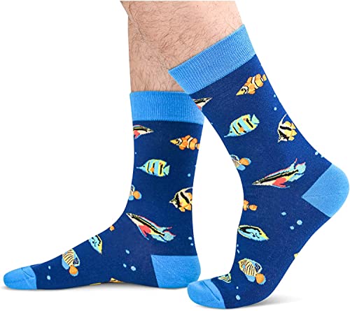 Funny Fish Gifts for Men Gifts for Him Fish Lovers Gift Cute Sock Gifts Fish Socks