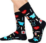 Stethoscope Doctor Nurse Socks for Him, Medical Socks for Men, Health Care Worker Gifts for Men, Xmas Socks Going Away Gift for Him