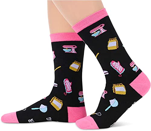 Baking Socks for Women, Unique Gift for Chefs, Bakers, Cookie Bakers, Cooking Enthusiasts, Pastry Lovers, Best Baker Cooking Gifts, Chef Gifts, Funny Baker Socks