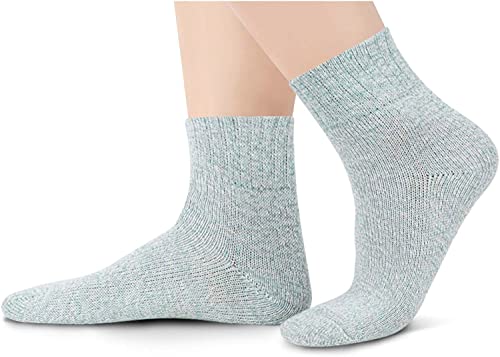 Wool Socks for Women, Warm Cabin Nordic Socks, Vintage Socks, Thick Knit Cozy Winter Socks for Women Gifts for Her 5 Pairs