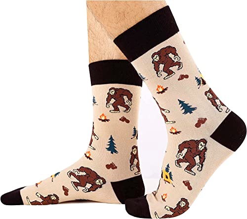 Sasquatch Socks, Bigfoot Gifts, Crazy Socks for Men, Big Foot Sasquatch Gifts, Crazy Socks