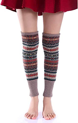Kawaii Bohemian Socks, Wool Leg Warmers for Women, Girls, Knit Leg Warmers, Cozy Winter Warm Leg Warmer Socks 3 Pairs