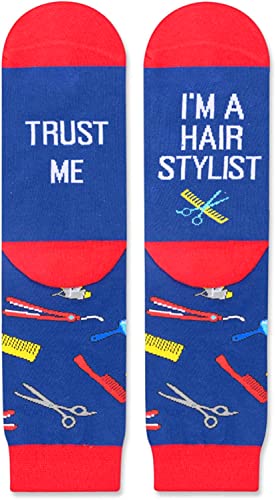 Stylish Barber Gifts, Unisex Barber Socks, Best Gifts for Barbers, Hair Stylists, and Hairdressers, Ideal Presents for Hairdressers,  Hair Stylist Gifts for Women Men
