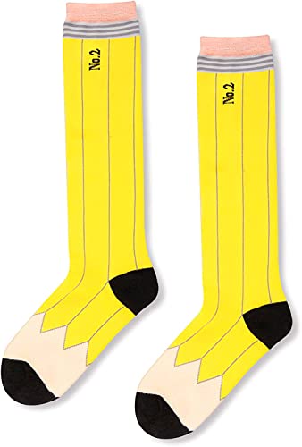Pencil Socks for Women, Crazy Silly Socks, Funny Fun Socks, Perfect Book Lovers Gifts for Readers, Nerd Gifts, Book Themed Socks, Ideal Reading Gifts for Students