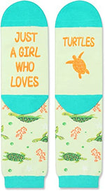 Women's Crazy Mid-Calf Knit Novelty Turtle Socks Gifts for Turtle Lovers