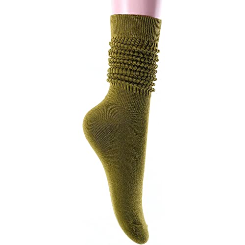 Novelty Army Green Slouch Socks For Women, Army Green Scrunch Socks For Girls, Cotton Long Tall Tube Socks, Fashion Vintage 80s Gifts, 90s Gifts, Women's Army Green Socks