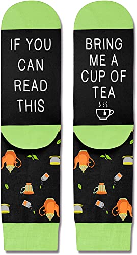 Tea Women Gift Tea Socks Novelty If You Can Read This Bring Me A Cup of Tea Socks, Gifts for Drinkers