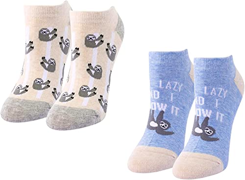 Women's Cool Low Cut Ankle Thick Crew Cozy Monkey Socks Gifts for Sloth Lovers